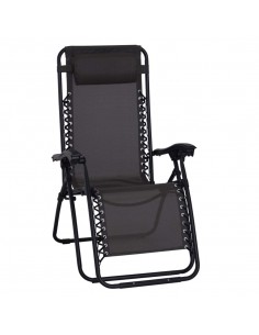 Outsunny Folding & Reclining Outdoor Sun Lounger with Head Pillow, Black
