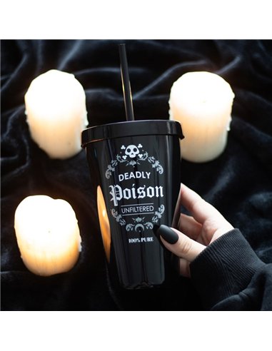 Deadly Poison Plastic Tumbler with Straw MT_41124
