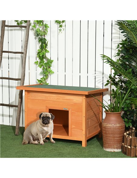 PawHut Wooden Dog Kennel Elevated Dog Pet House w/ Open Top 82W x 58D x 58H cm - pic 141375 | FastDaddyshop