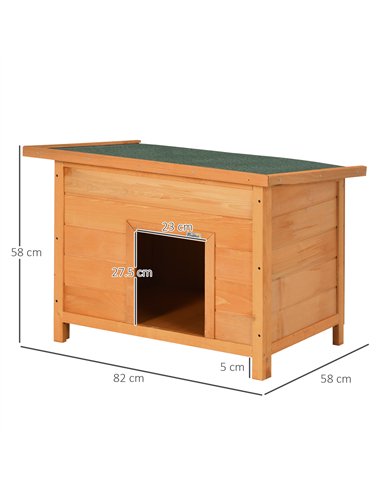 PawHut Wooden Dog Kennel Elevated Dog Pet House w/ Open Top 82W x 58D x 58H cm