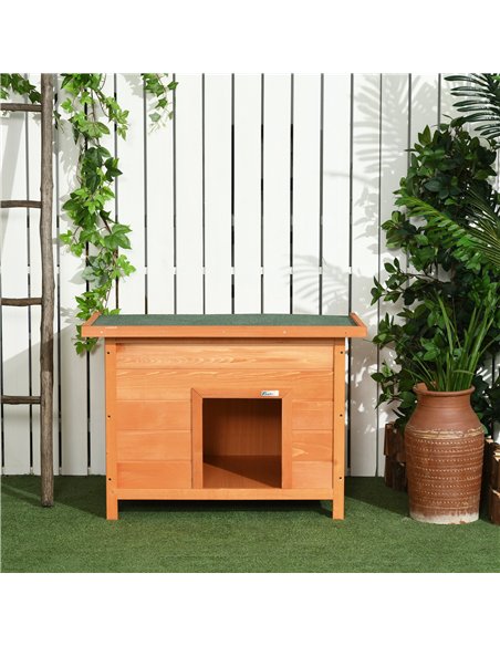 PawHut Wooden Dog Kennel Elevated Dog Pet House w/ Open Top 82W x 58D x 58H cm - pic 141382 | FastDaddyshop