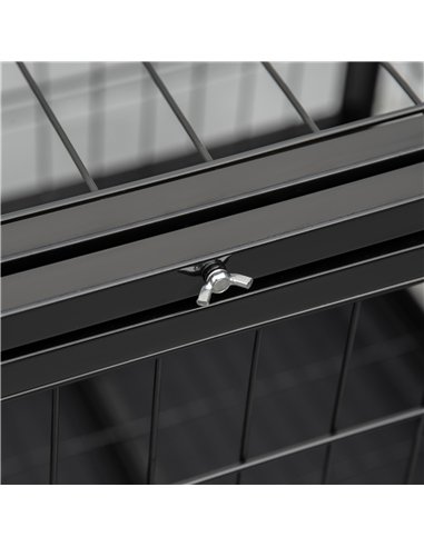 PawHut 38" Heavy Duty Metal Dog Crate Pet Cage with Tray Wheeled Dog Kennel - Black (Medium)