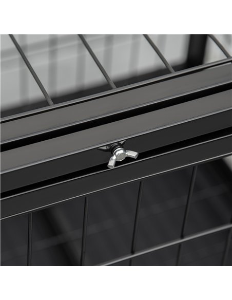 PawHut 38" Heavy Duty Metal Dog Crate Pet Cage with Tray Wheeled Dog Kennel - Black (Medium) - pic 141391 | FastDaddyshop