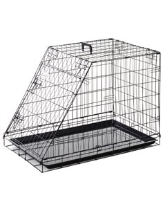 Pawhut Trapeze Collapsible Dog Pet Travel Box Cage Removable Tray 93 x 58 x 65cm