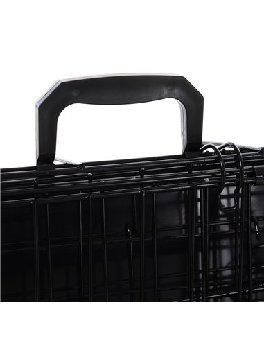 Pawhut Trapeze Collapsible Dog Pet Travel Box Cage Removable Tray 93 x 58 x 65cm