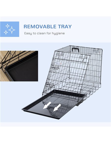 Pawhut Trapeze Collapsible Dog Pet Travel Box Cage Removable Tray 77 x 47 x 55cm - pic 141407 | FastDaddyshop