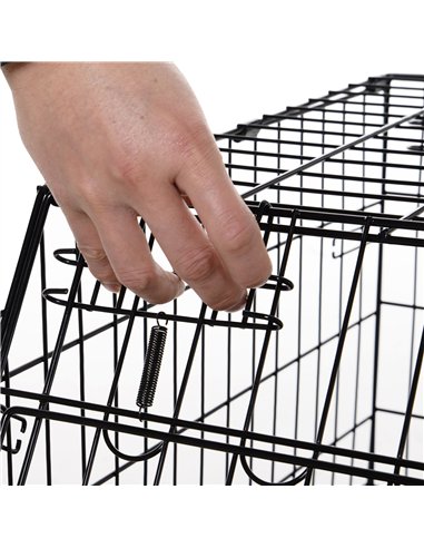 Pawhut Trapeze Collapsible Dog Pet Travel Box Cage Removable Tray 77 x 47 x 55cm