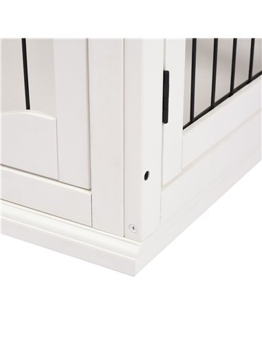 PawHut Dog Crate Furniture, Puppy Crate End Table, Pet Kennel House with 2 Doors for Medium and Small Dogs, 81 x 58.5 x 66 cm, W