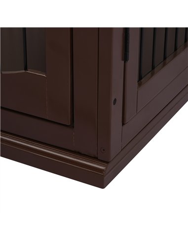 PawHut Dog Crate Furniture, Puppy Crate End Table, Pet Kennel House with 2 Doors for Medium and Small Dogs, 81 x 58.5 x 66 cm, B