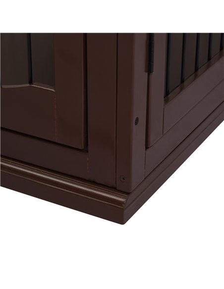 PawHut Dog Crate Furniture, Puppy Crate End Table, Pet Kennel House with 2 Doors for Medium and Small Dogs, 81 x 58.5 x 66 cm, B - pic 141426 | FastDaddyshop