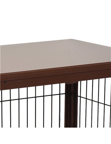 PawHut Dog Crate Furniture, Puppy Crate End Table, Pet Kennel House with 2 Doors for Medium and Small Dogs, 81 x 58.5 x 66 cm, B