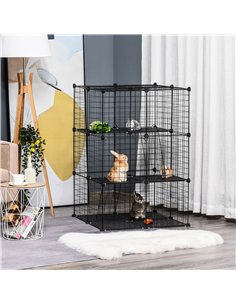 PawHut Pet Playpen DIY Small Animal Cage Enclosure Metal Wire Fence 39 Panels with 3 Doors 2 Ramps for Kitten Bunny Chinchilla P 2