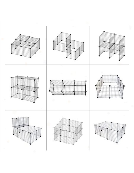 PawHut Pet Playpen DIY Small Animal Cage Enclosure Metal Wire Fence 39 Panels with 3 Doors 2 Ramps for Kitten Bunny Chinchilla P - pic 141461 | FastDaddyshop