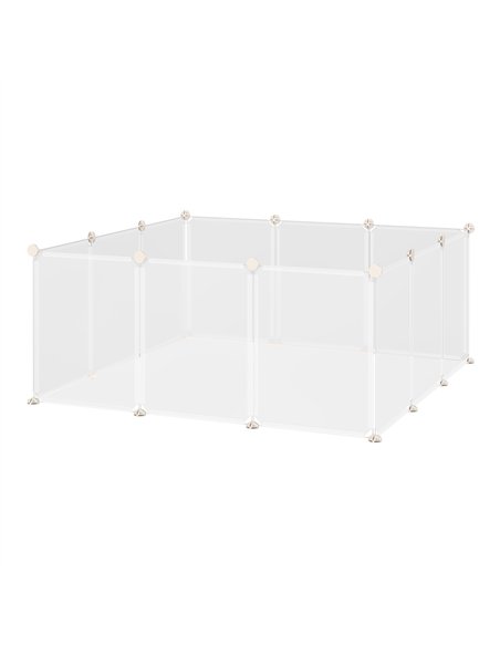 PawHut Pet Playpen DIY Small Animal Cage Open Enclosure Portable Plastic Fence 12 Panels for Hedgehog Bunny Chinchilla Guinea Pi - pic 141464 | FastDaddyshop