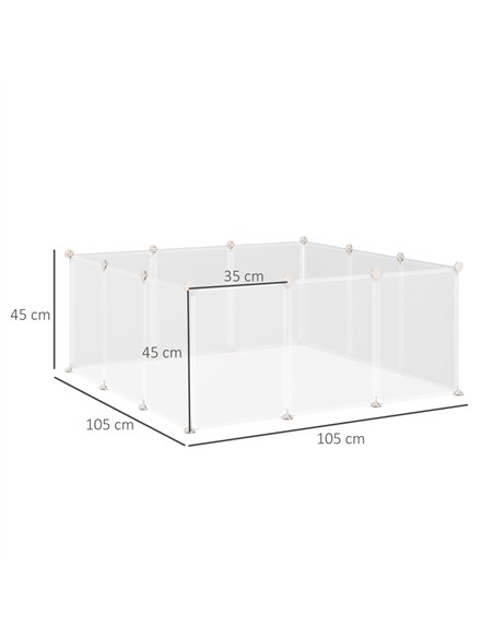 PawHut Pet Playpen DIY Small Animal Cage Open Enclosure Portable Plastic Fence 12 Panels for Hedgehog Bunny Chinchilla Guinea Pi - pic 141466 | FastDaddyshop