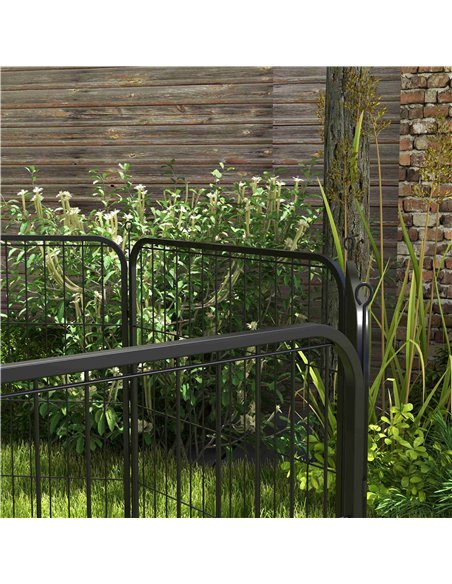 PawHut 8 Panels Heavy Duty Puppy Playpen, for Small and Medium Dogs, Indoor and Outdoor Use - Black - pic 141481 | FastDaddyshop