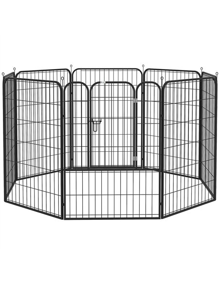 PawHut 8 Panels Heavy Duty Puppy Playpen, for Large, Medium Dogs, Indoor and Outdoor Use - Black - pic 141482 | FastDaddyshop
