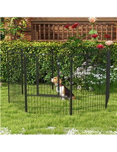 PawHut 8 Panels Heavy Duty Puppy Playpen, for Large, Medium Dogs, Indoor and Outdoor Use - Black 2