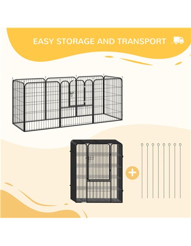 PawHut 8 Panels Heavy Duty Puppy Playpen, for Large, Medium Dogs, Indoor and Outdoor Use - Black