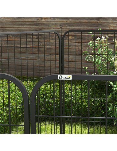PawHut 8 Panels Heavy Duty Puppy Playpen, for Large, Medium Dogs, Indoor and Outdoor Use - Black