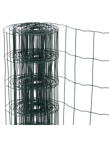 PawHut 1M x 10M Chicken Wire Mesh Roll Rabbit Poultry Animal Fence PVC Coated Steel Metal Garden Netting Fencing