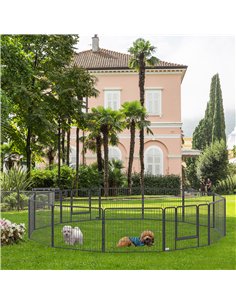 PawHut 12 Panels Heavy Duty Puppy Playpen, for Small Dogs, Indoor and Outdoor Use - Silver 2
