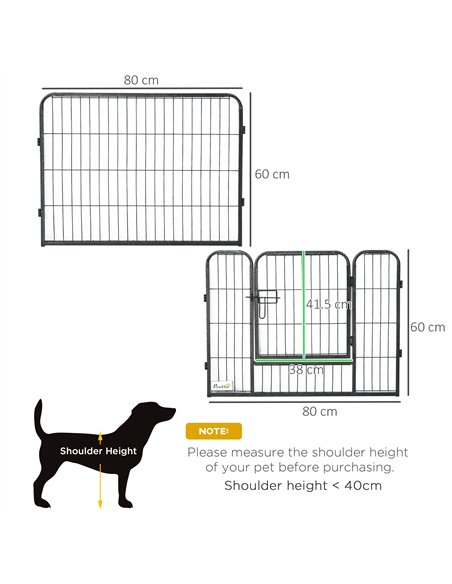 PawHut 12 Panels Heavy Duty Puppy Playpen, for Small Dogs, Indoor and Outdoor Use - Silver - pic 141520 | FastDaddyshop