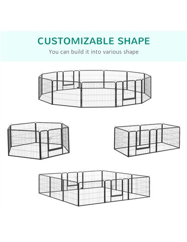 PawHut 12 Panels Heavy Duty Puppy Playpen, for Small Dogs, Indoor and Outdoor Use - Silver