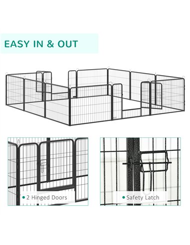 PawHut 12 Panels Heavy Duty Puppy Playpen, for Small Dogs, Indoor and Outdoor Use - Silver