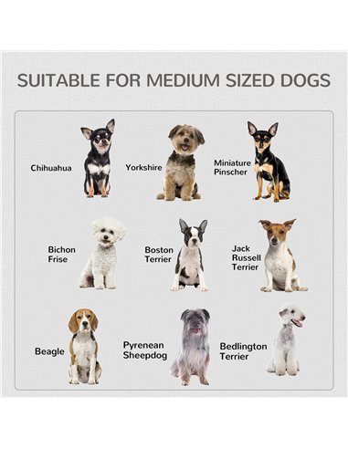 PawHut 2-in-1 Dog Cage and Side Table, with Two Lockable Doors, for Medium Dogs - White