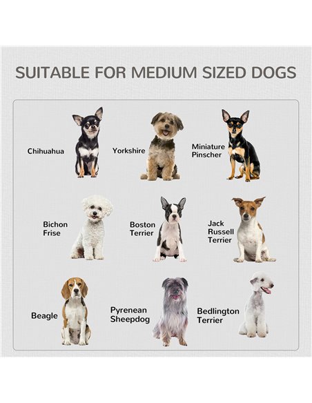 PawHut 2-in-1 Dog Cage and Side Table, with Two Lockable Doors, for Medium Dogs - White - pic 141533 | FastDaddyshop