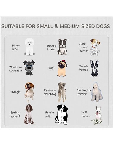 PawHut Furniture Style Dog Crate for Small and Medium Dogs, End Table Pet Cage with Two Lockable Doors - Grey