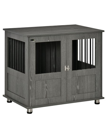 PawHut Dog Crate Table for Medium and Large Dogs with Magnetic Door for Indoor Use, 85 x 55 x 75 cm, Grey - pic 141554 | FastDaddyshop