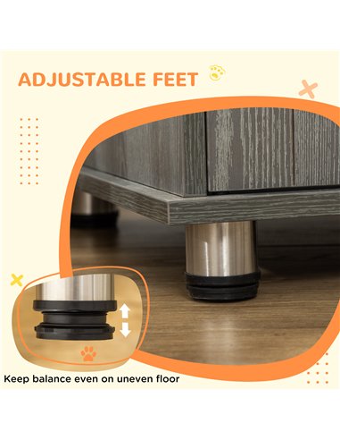 PawHut Dog Crate Table for Medium and Large Dogs with Magnetic Door for Indoor Use, 85 x 55 x 75 cm, Grey