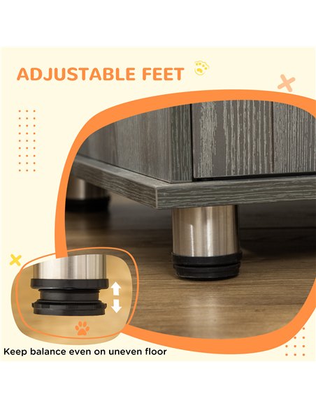 PawHut Dog Crate Table for Medium and Large Dogs with Magnetic Door for Indoor Use, 85 x 55 x 75 cm, Grey - pic 141560 | FastDaddyshop