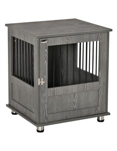 PawHut Dog Crate Table for Medium and Large Dogs with Magnetic Door for Indoor Use, 60 x 55 x 70 cm, Grey