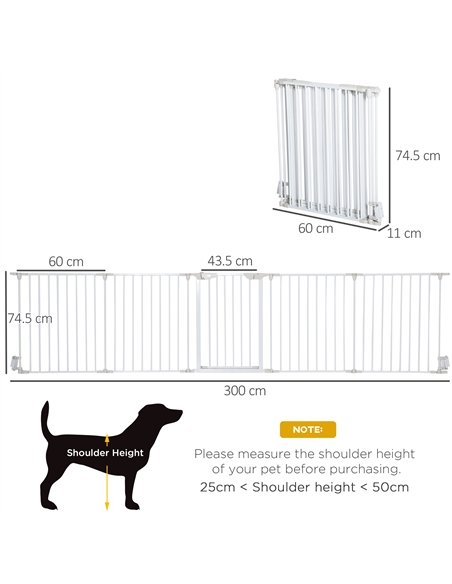PawHut 5 Panels Pet Playpen Metal Fence w/ Walk Through Door - White - pic 141583 | FastDaddyshop