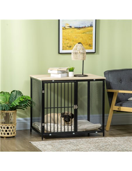 PawHut Dog Cage Side Table, with Cushion, for Small and Medium Dogs - pic 141600 | FastDaddyshop