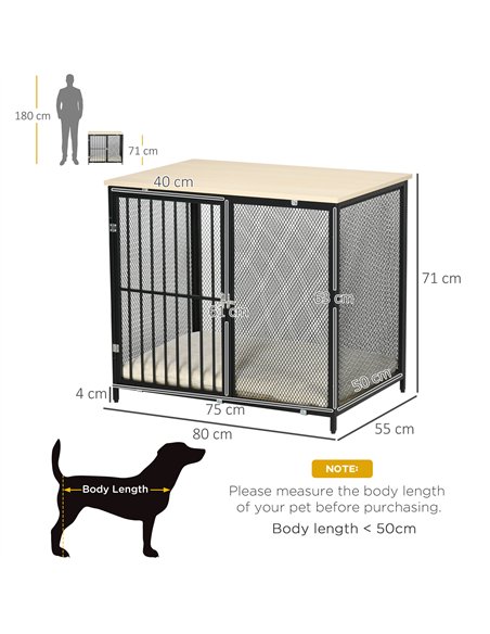 PawHut Dog Cage Side Table, with Cushion, for Small and Medium Dogs - pic 141601 | FastDaddyshop