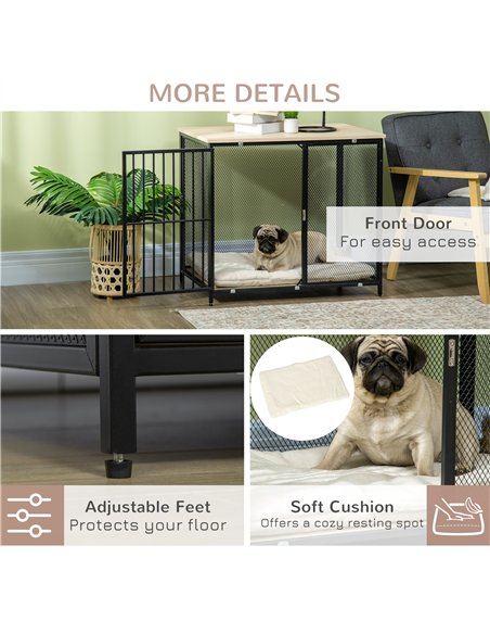 PawHut Dog Cage Side Table, with Cushion, for Small and Medium Dogs - pic 141604 | FastDaddyshop