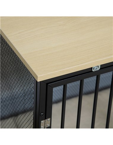 PawHut Dog Cage Side Table, with Cushion, for Small and Medium Dogs