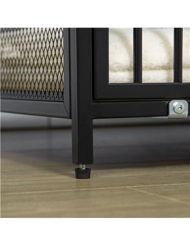 PawHut Dog Cage Side Table, with Cushion, for Small and Medium Dogs