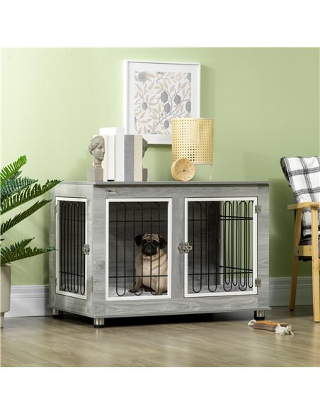 PawHut Dog Crate Furniture, Side End Table, Indoor Dog Kennel with Soft Washable Cushion, Wire Mesh, Large Top, for Medium and L - pic 141645 | FastDaddyshop