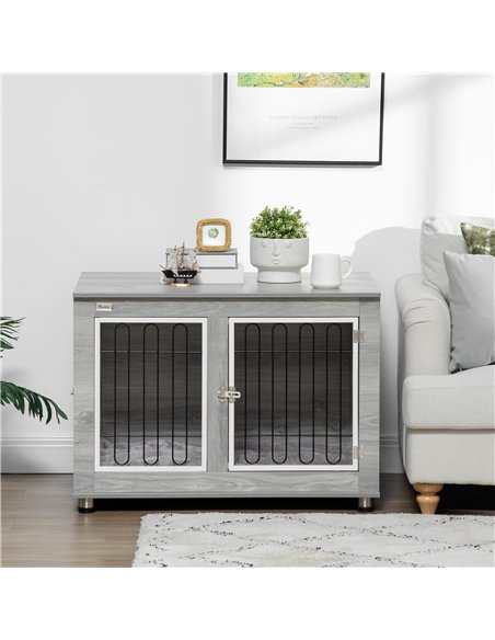PawHut Dog Crate Furniture, Side End Table, Indoor Dog Kennel with Soft Washable Cushion, Wire Mesh, Large Top, for Medium and L - pic 141652 | FastDaddyshop