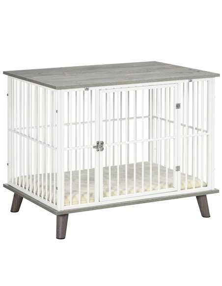 PawHut Dog Crate Furniture, Indoor Pet Kennel Cage, Top End Table w/ Soft Cushion, Lockable Door, for Small Dogs, 86 x 60 x 70 c - pic 141662 | FastDaddyshop