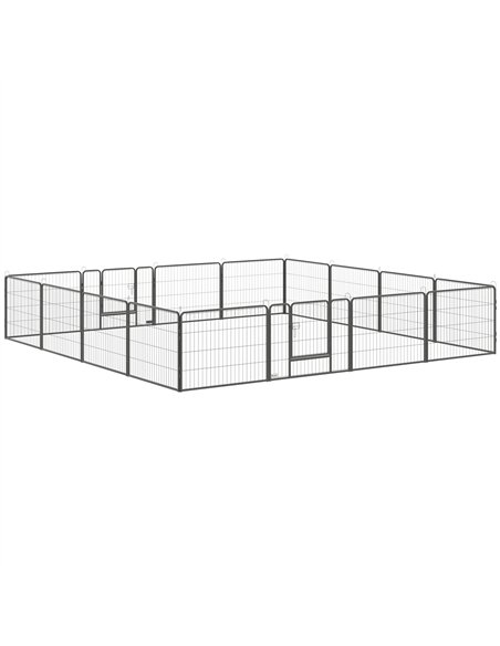 PawHut 16 Panels Heavy Duty Puppy Playpen, for Small Dogs, Indoor and Outdoor Use - Grey - pic 141689 | FastDaddyshop