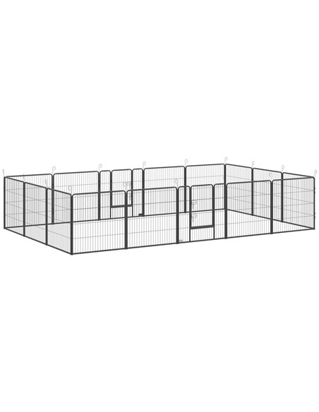 PawHut 16 Panels Heavy Duty Puppy Playpen, for Small and Medium Dogs, Indoor and Outdoor Use - Grey - pic 141698 | FastDaddyshop