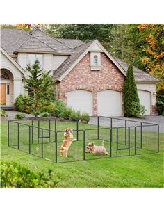 PawHut 16 Panels Heavy Duty Puppy Playpen, for Small and Medium Dogs, Indoor and Outdoor Use - Grey 2