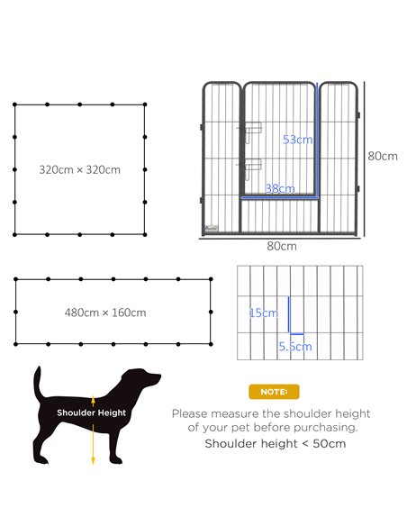 PawHut 16 Panels Heavy Duty Puppy Playpen, for Small and Medium Dogs, Indoor and Outdoor Use - Grey - pic 141700 | FastDaddyshop