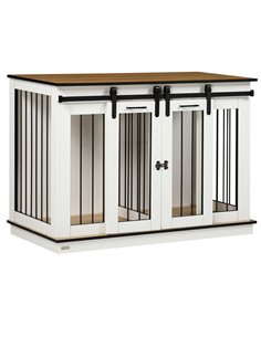 PawHut Dog Crate Furniture for Large Dogs, Double Dog Cage for Small Dogs